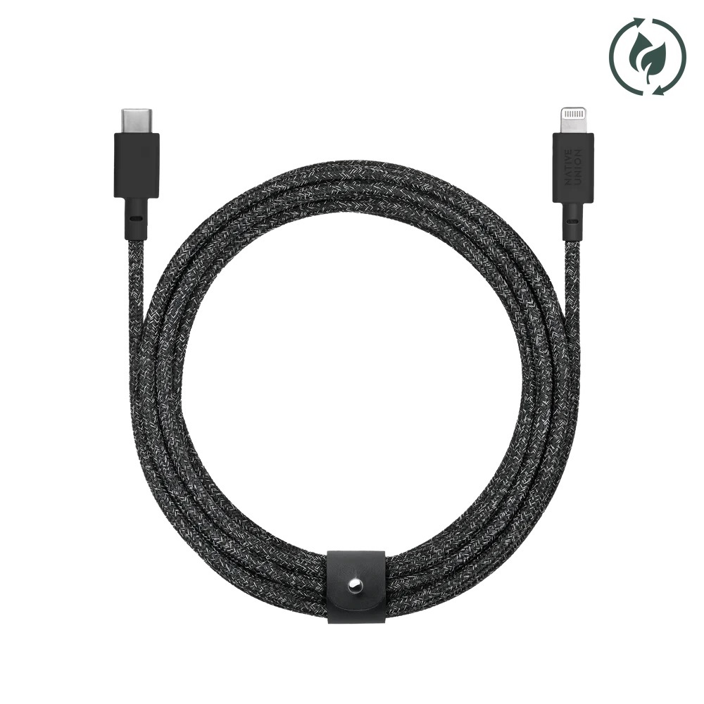 Zdjęcie do “Native Union Belt Cable XL USB-C to Lightning 3m Czarny - kabel USB-C do lightning”.