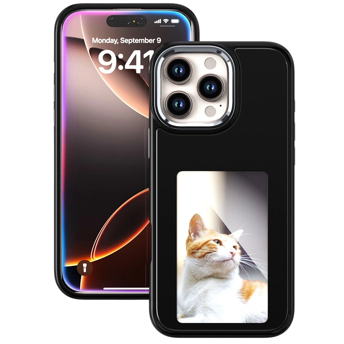 Zdjęcie do “Cellline E-ink czarny - etui z ekranem iPhone 16 Pro Max”.
