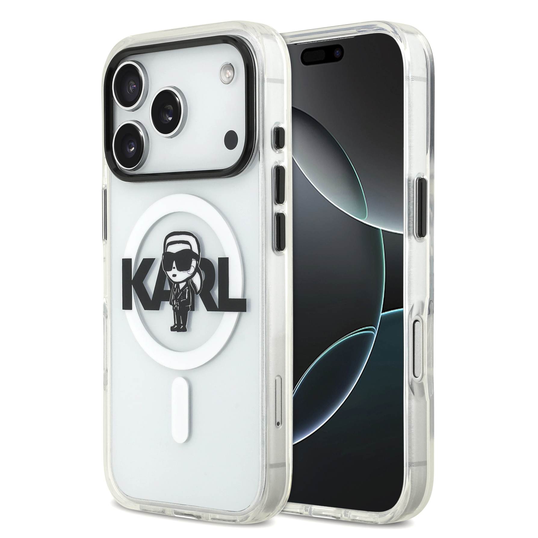 Zdjęcie do “Karl Lagerfeld IML Karl Sketch MagSafe przezroczysty - etui iPhone 17 Pro”.