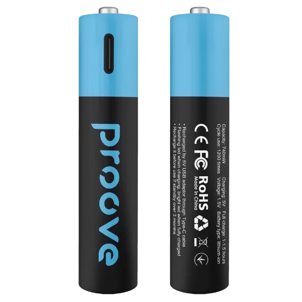Zdjęcie do “Proove Akumulatorki AAA 740mWh 2szt czarny - akumulatorki”.