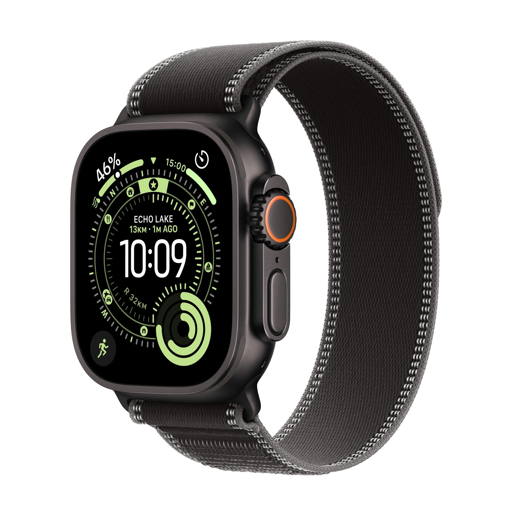 Zdjęcie do “Apple Watch Ultra 3 GPS + Cellular 49mm Black Titanium Case with Black/Charcoal Trail Loop - M/L”.