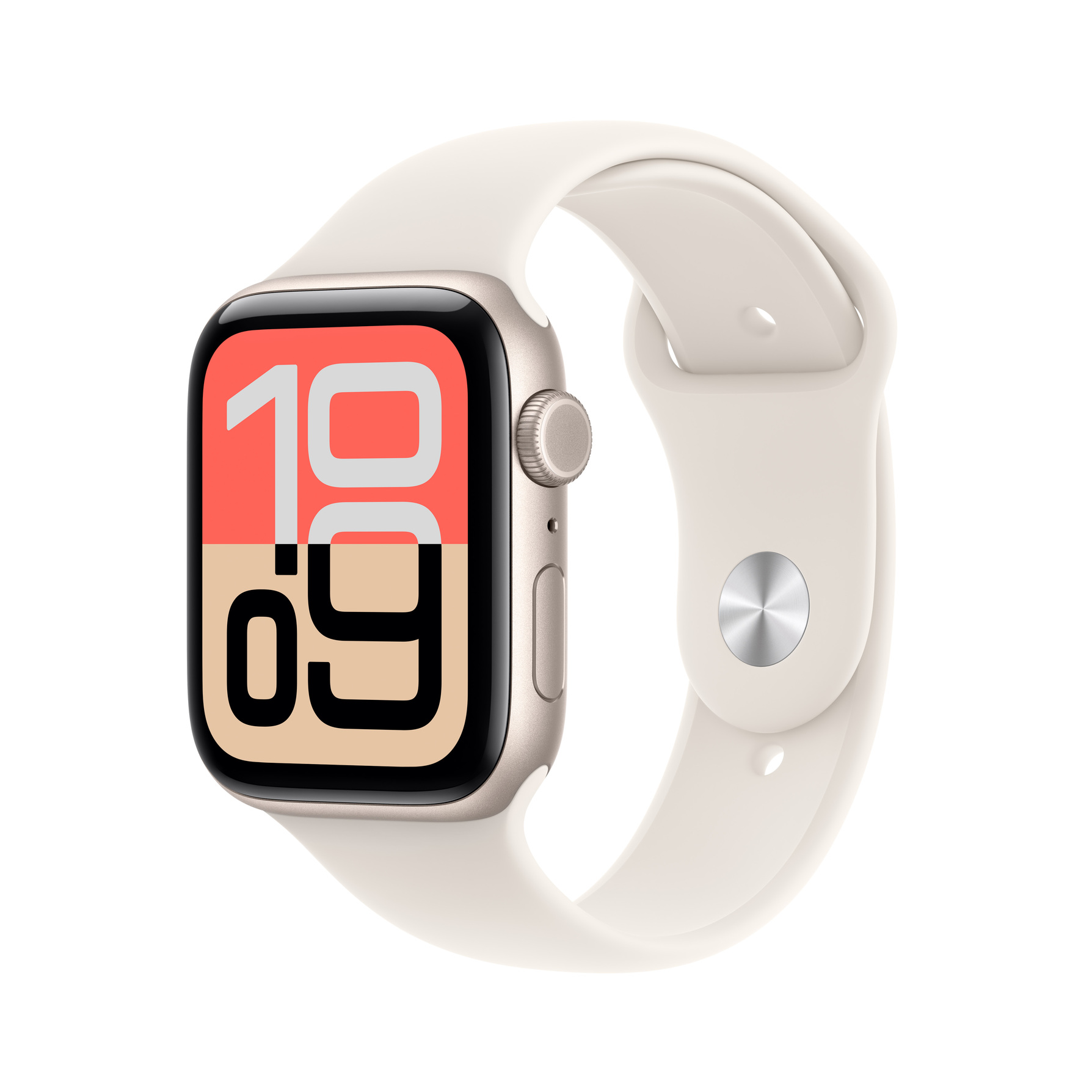 Zdjęcie do “Apple Watch SE 3 GPS + Cellular 44mm Starlight Aluminium Case with Starlight Sport Band - M/L”.
