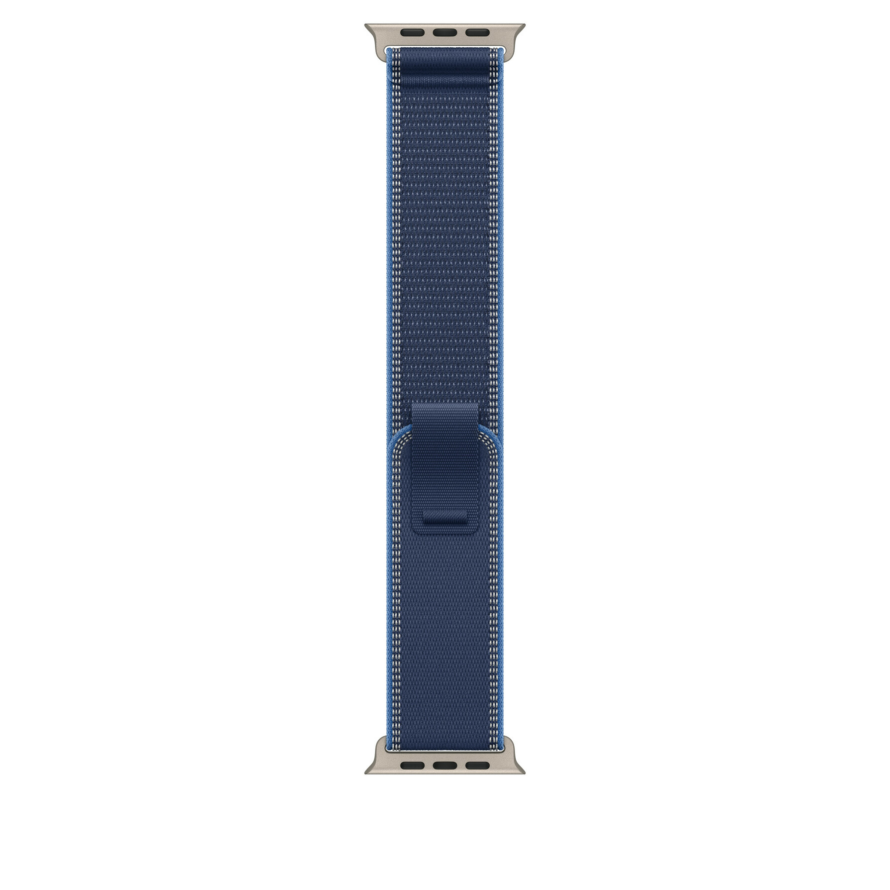 Zdjęcie do “Apple 49mm Blue/Bright Blue Trail Loop - M/L - Natural Titanium Finish”.