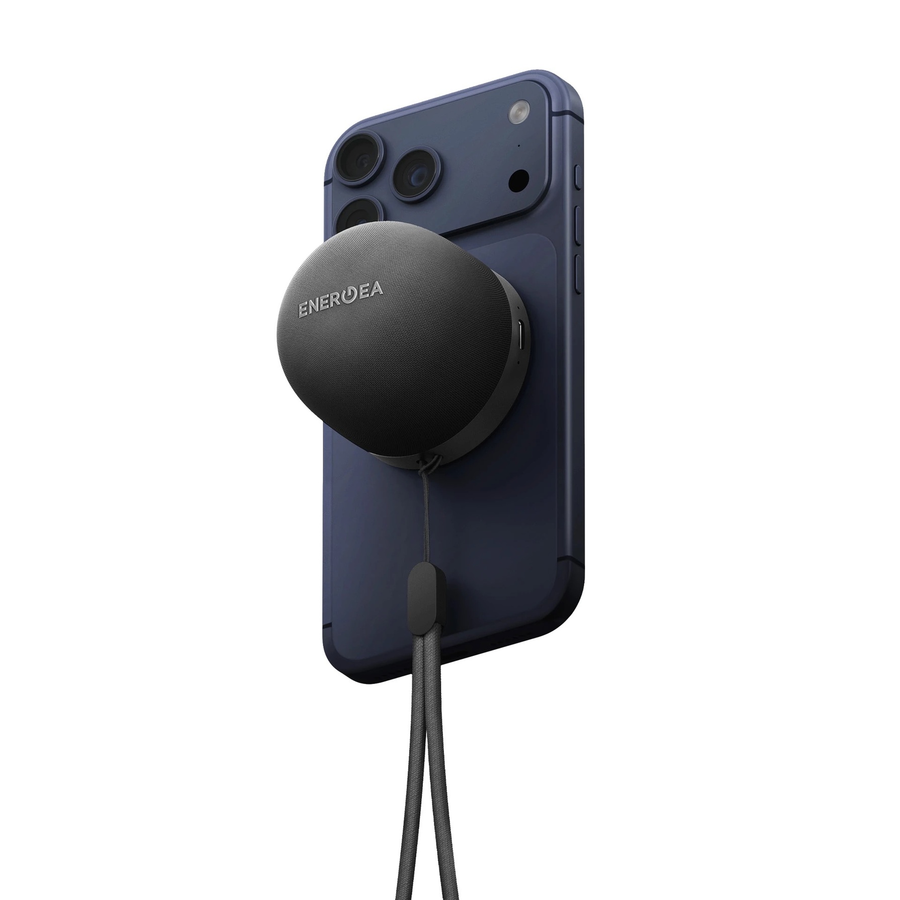 Zdjęcie do “Energea MAGAUDIO GO MagSafe z paskiem szary - głośnik mobilny”.