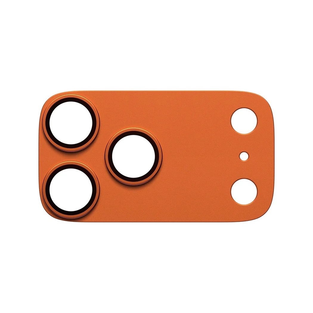 Zdjęcie do “PanzerGlass Fender Camera Protector pomarańczowy - szkło ochronne na kamerę iPhone 17 Pro”.
