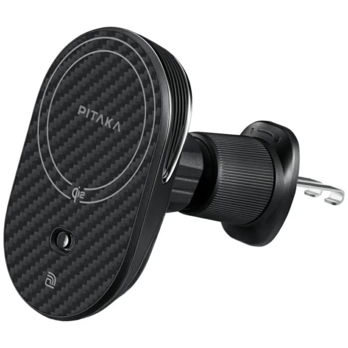 Zdjęcie do “PITAKA MagEZ Pro 2 Qi2 15W NFC Magsafe czarno-szary - Uchwyt samochodowy z ładowarką bezprzewodową”.