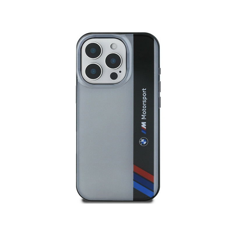 Zdjęcie do “BMW Motorsport IML Vertical Stripe szary - etui iPhone 16 Pro”.