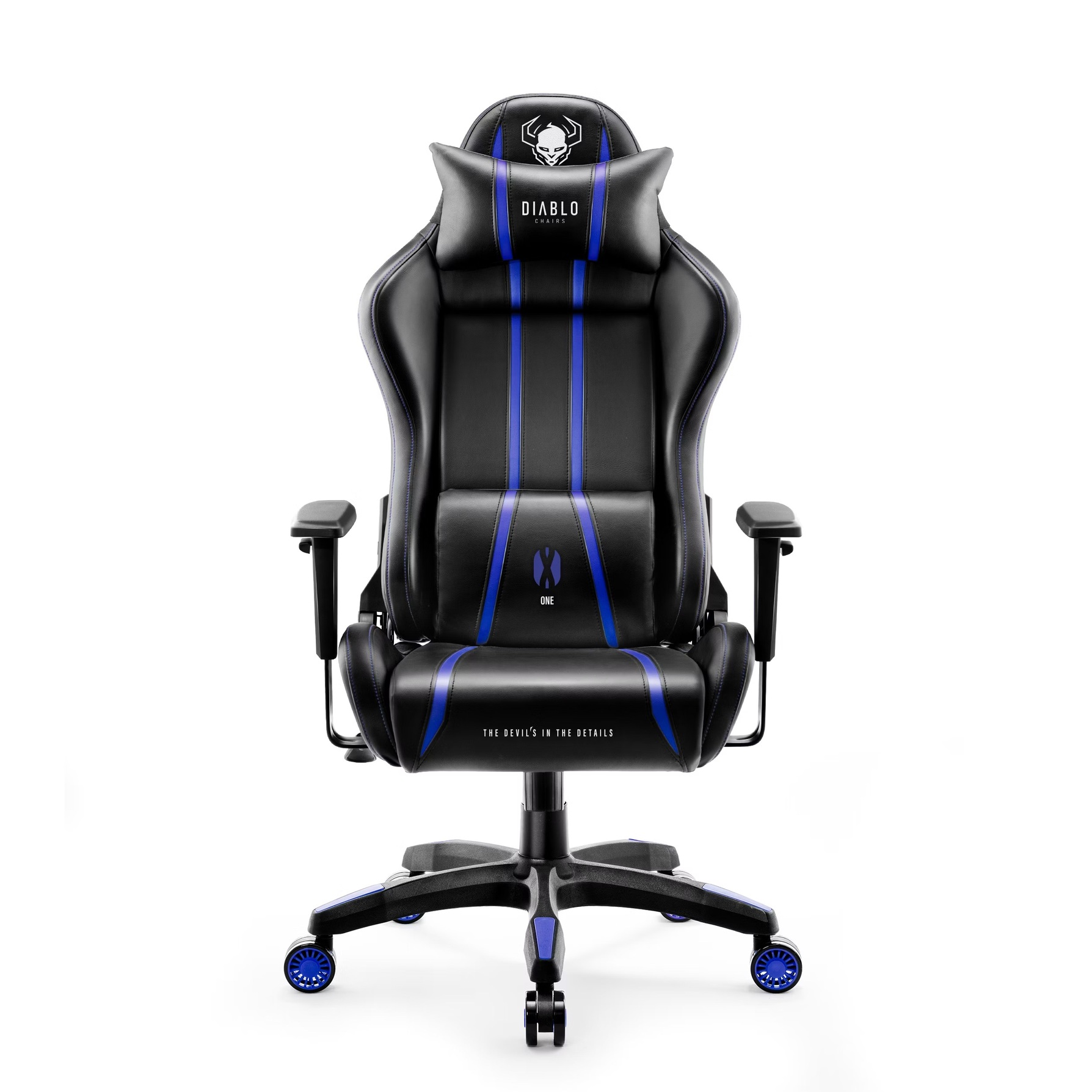 Zdjęcie do “Diablo Chairs X-One 2.0 Normal Size czarno-niebieski - fotel gamingowy”.