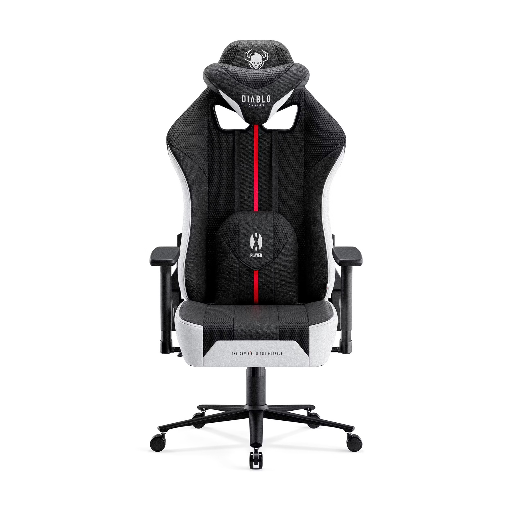 Zdjęcie do “Diablo Chairs X-Player 2.0 Normal Size biało-czarny - fotel gamingowy”.