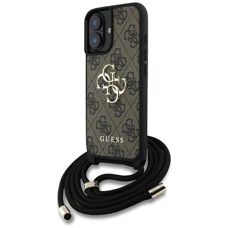 Zdjęcie do “Guess 4G Big Logo Cord Stap Crossbody brązowy - etui iPhone 16 Plus”.