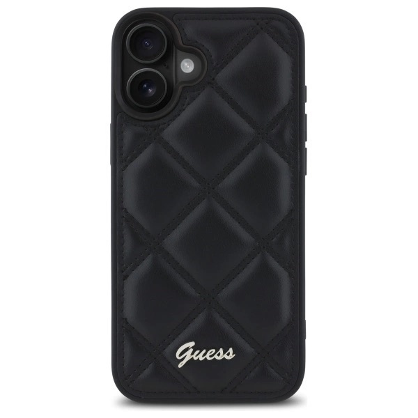 Zdjęcie do “Guess Quilted Metal Logo czarny - etui iPhone 16 Plus”.