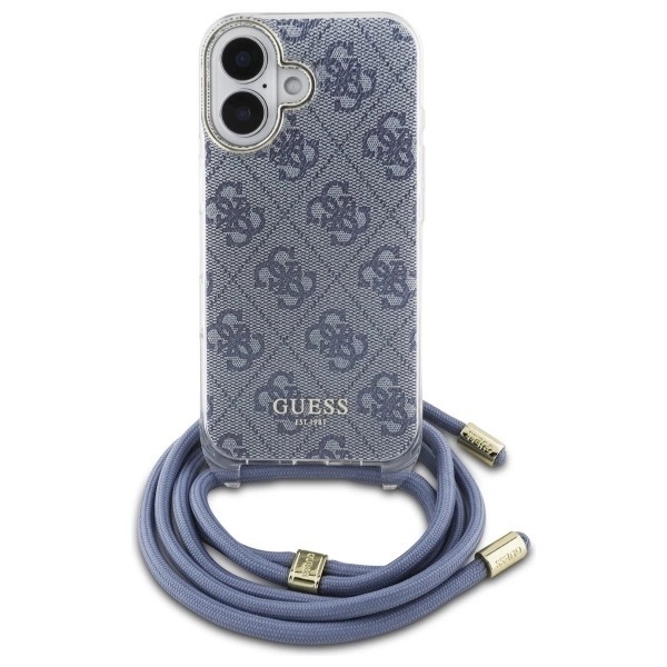 Zdjęcie do “Guess Crossbody Cord 4G Print niebieski - etui iPhone 16”.