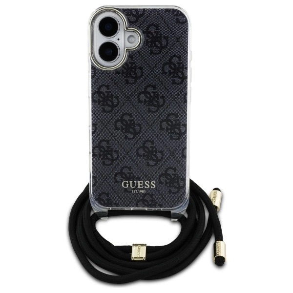 Zdjęcie do “Guess Crossbody Cord 4G Print czarny - etui iPhone 16”.