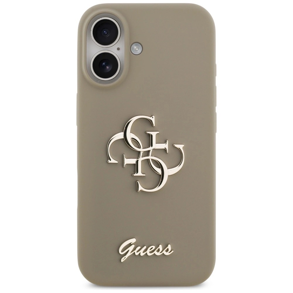 Zdjęcie do “Guess Silicone Big 4G Script brązowy - etui iPhone 17”.
