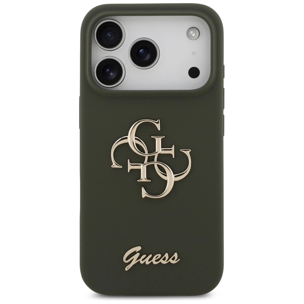 Zdjęcie do “Guess Silicone Big 4G Script khaki - etui iPhone 17 Pro Max”.