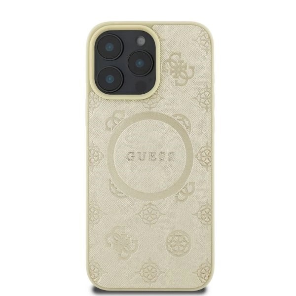 Zdjęcie do “Guess Saffiano Peony Classic Logo MS złoty - etui iPhone 16 Pro”.