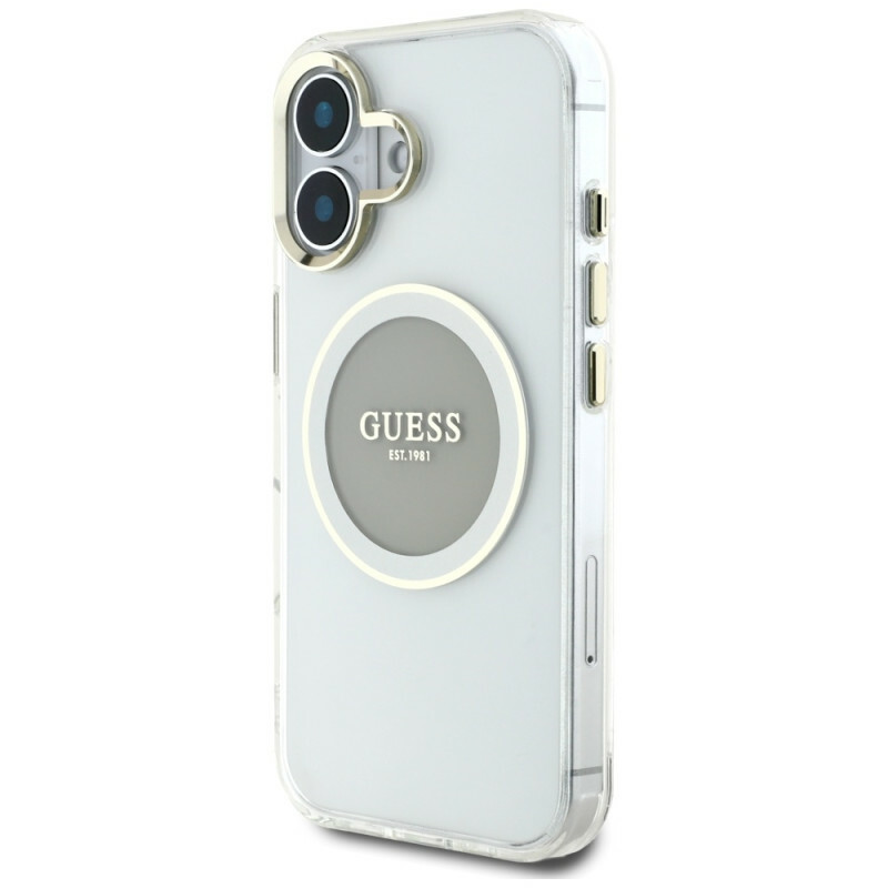 Zdjęcie do “Guess IML Metal Colored Circle MS szary - etui iPhone 16”.