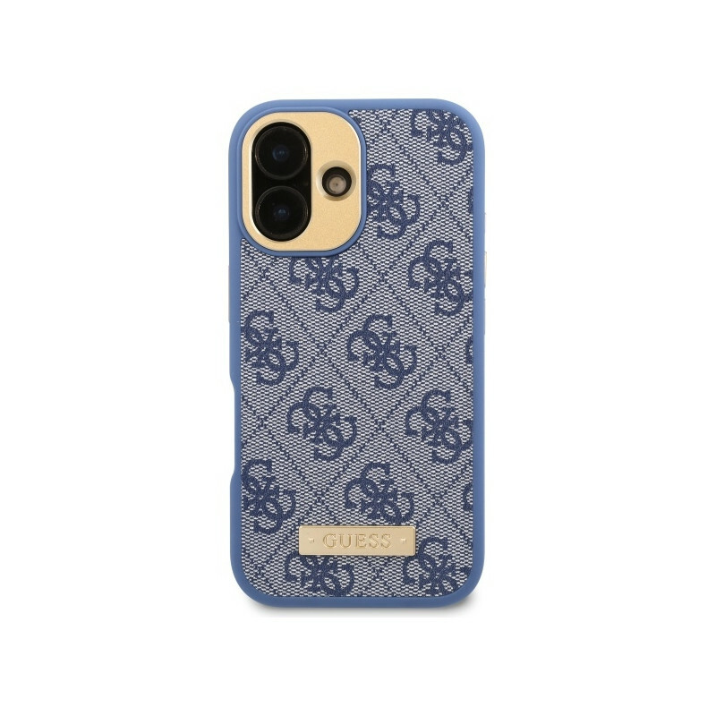 Zdjęcie do “Guess 4G Logo Plate MS niebieski - etui iPhone 16”.