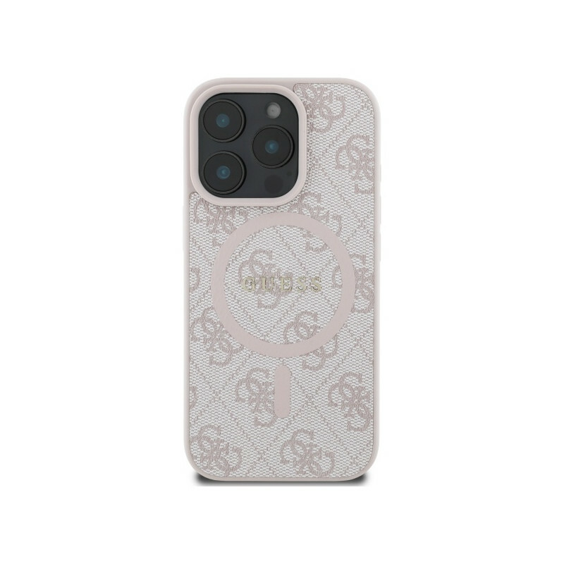 Zdjęcie do “Guess 4G Ring Classic Logo MS różowy - etui iPhone 16 Pro Max”.