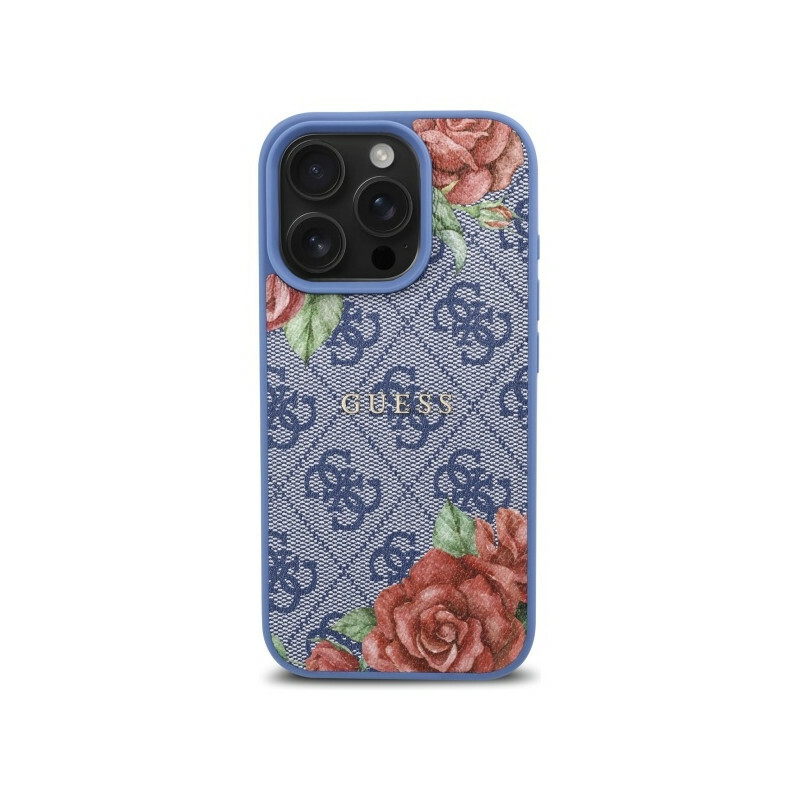 Zdjęcie do “Guess 4G Flowers Print MS niebieski - etui iPhone 16 Pro Max”.