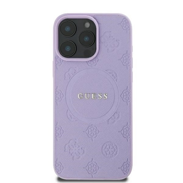 Zdjęcie do “Guess Saffiano Peony MS fioletowy - etui iPhone 16 Pro Max”.