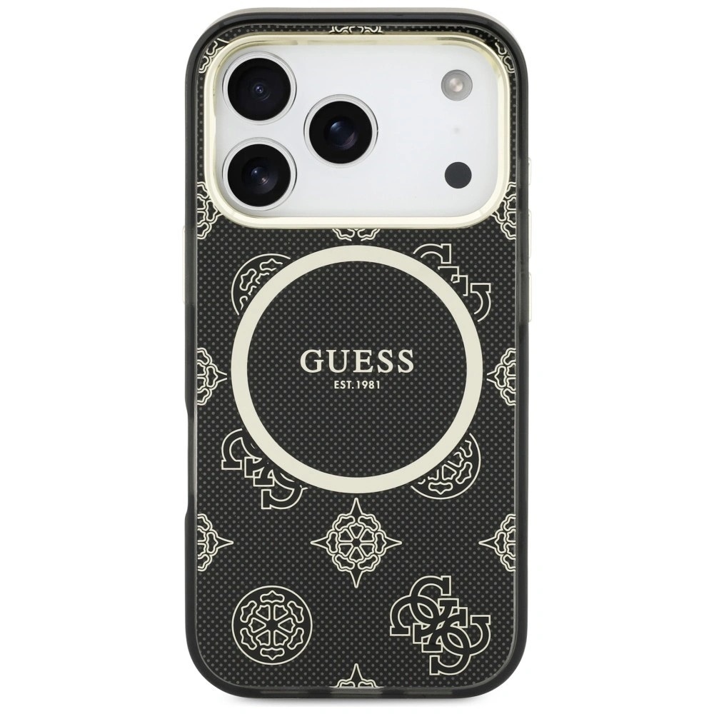 Zdjęcie do “Guess IML Peony Dot MS czarny - etui iPhone 17 Pro”.