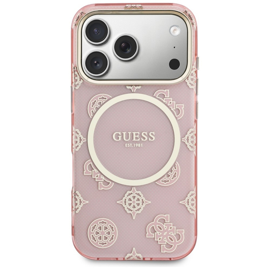 Zdjęcie do “Guess IML Peony Dot MS różowy - etui iPhone 17 Pro”.