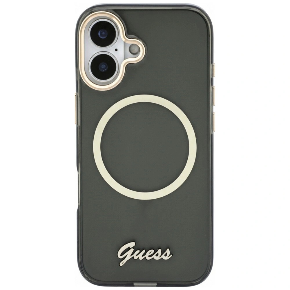 Zdjęcie do “Guess IML Script Metal MS czarny - etui iPhone 17”.
