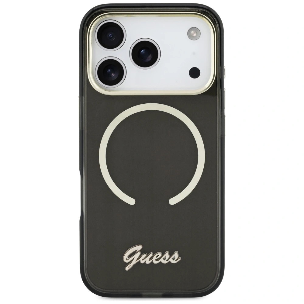 Zdjęcie do “Guess IML Script Metal MS czarny - etui iPhone 17 Pro Max”.
