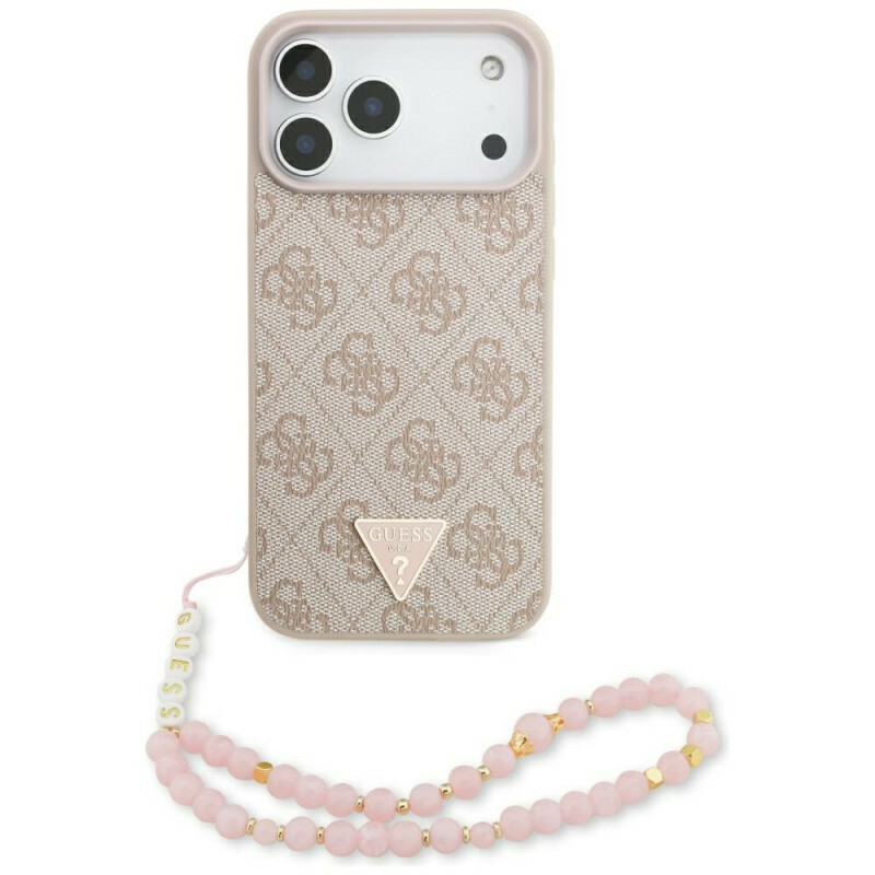 Zdjęcie do “Guess 4G Strap Triangle Logo MS różowy - etui iPhone 17 Pro Max”.