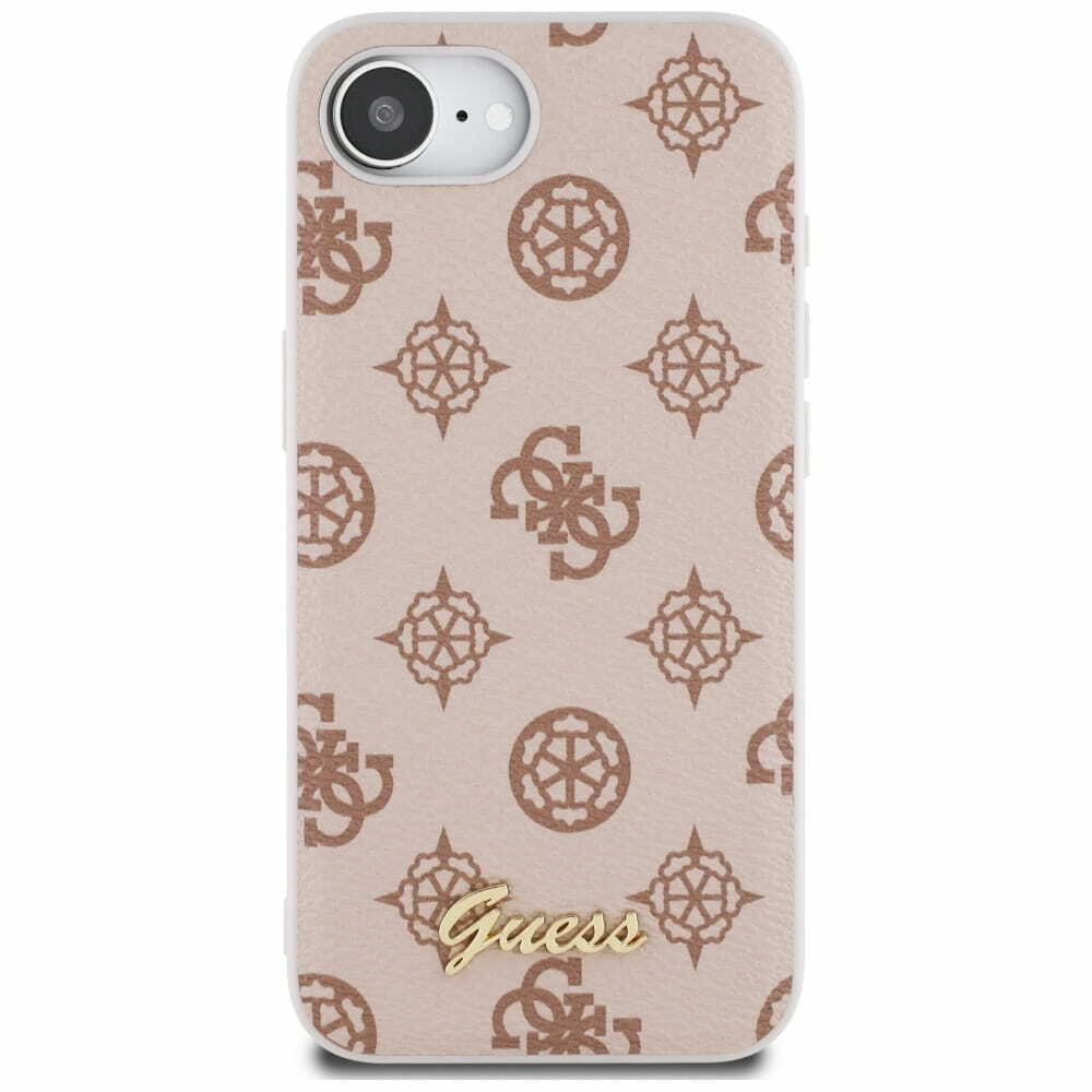 Zdjęcie do “Guess Peony Script Logo MS brązowy - etui iPhone 16e / 17e”.