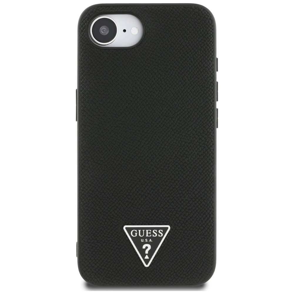 Zdjęcie do “Guess Grained Triangle MS czarny - etui iPhone 16e / 17e”.