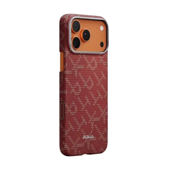 Zdjęcie do “PITAKA Ultra-Slim Monogram MS złoto czerwony - etui iPhone 17 Pro Max”.