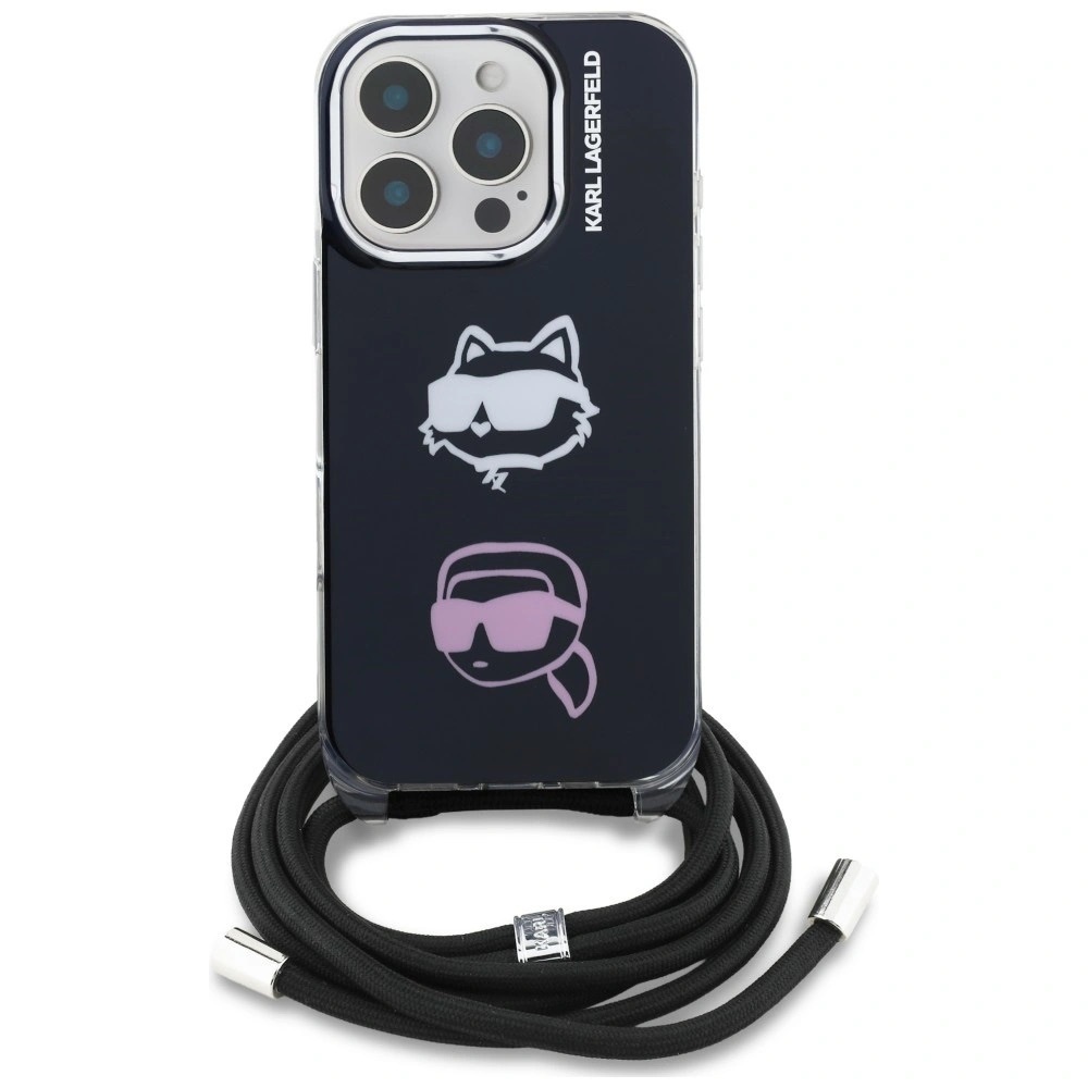 Zdjęcie do “Karl Lagerfeld IML Crossbody KarlChoupette Head czarny - etui iPhone 16 Pro”.