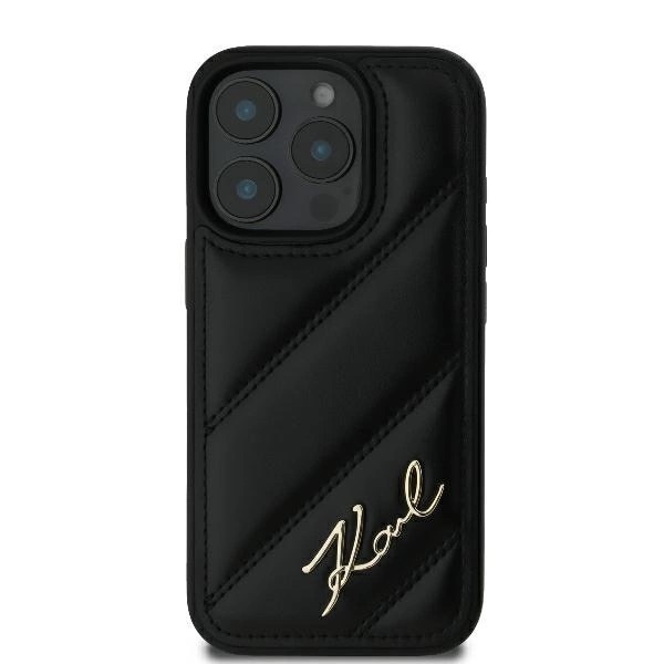 Zdjęcie do “Karl Lagerfeld Quilted Signature czarny - etui iPhone 16 Pro”.