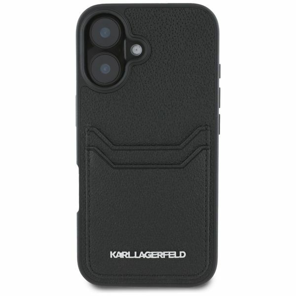 Zdjęcie do “Karl Lagerfeld HC Grained PU Cardslot Metal Elong czarny - etui iPhone 16”.