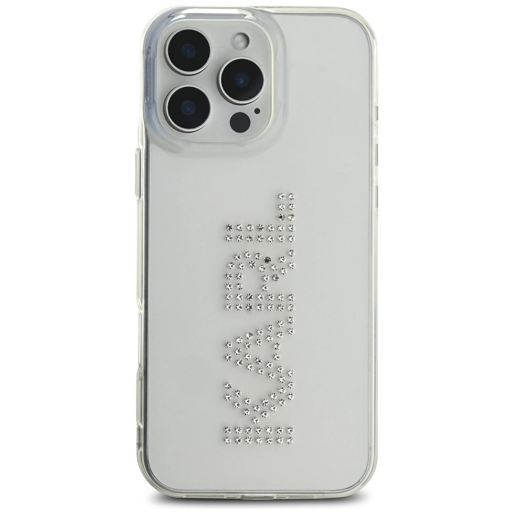 Zdjęcie do “Karl Lagerfeld IML Rhinestones Logo iPhone przezroczysty - etui iPhone 16 Pro Max”.