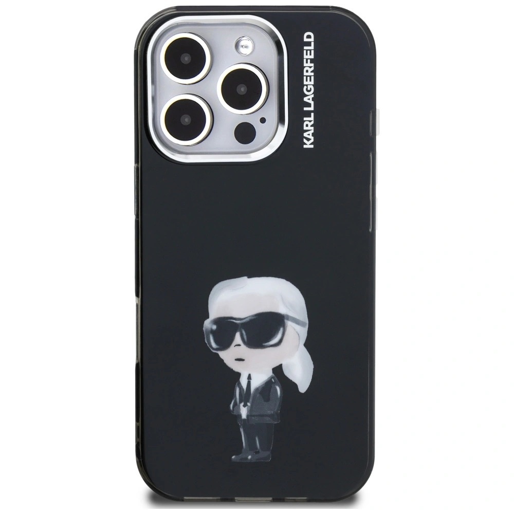 Zdjęcie do “Karl Lagerfeld IML Aquarelle Karl Logo czarny - etui iPhone 16 Pro Max”.
