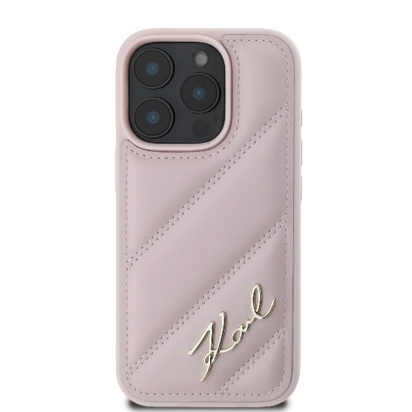 Zdjęcie do “Karl Lagerfeld Quilted Signature iPhone różowy - etui iPhone 16 Pro Max”.