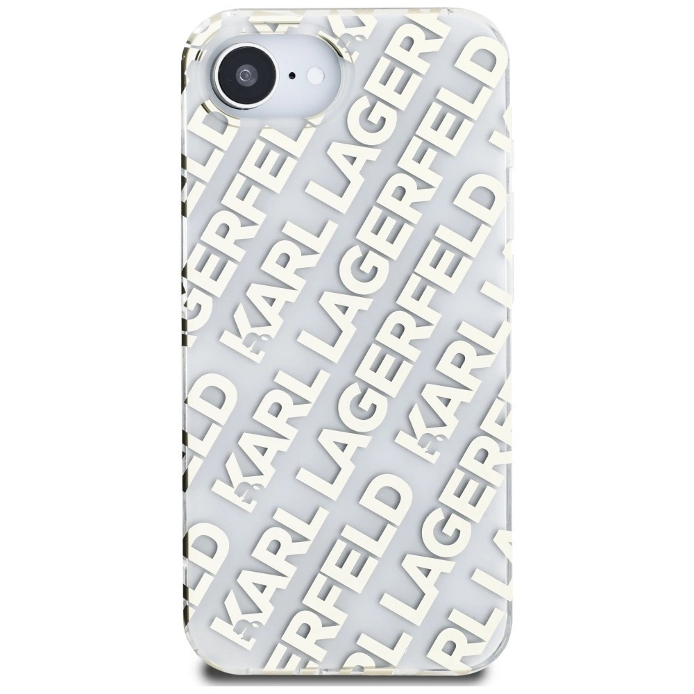 Zdjęcie do “Karl Lagerfeld IML Repeat Logo złoty - etui iPhone 16e / 17e”.