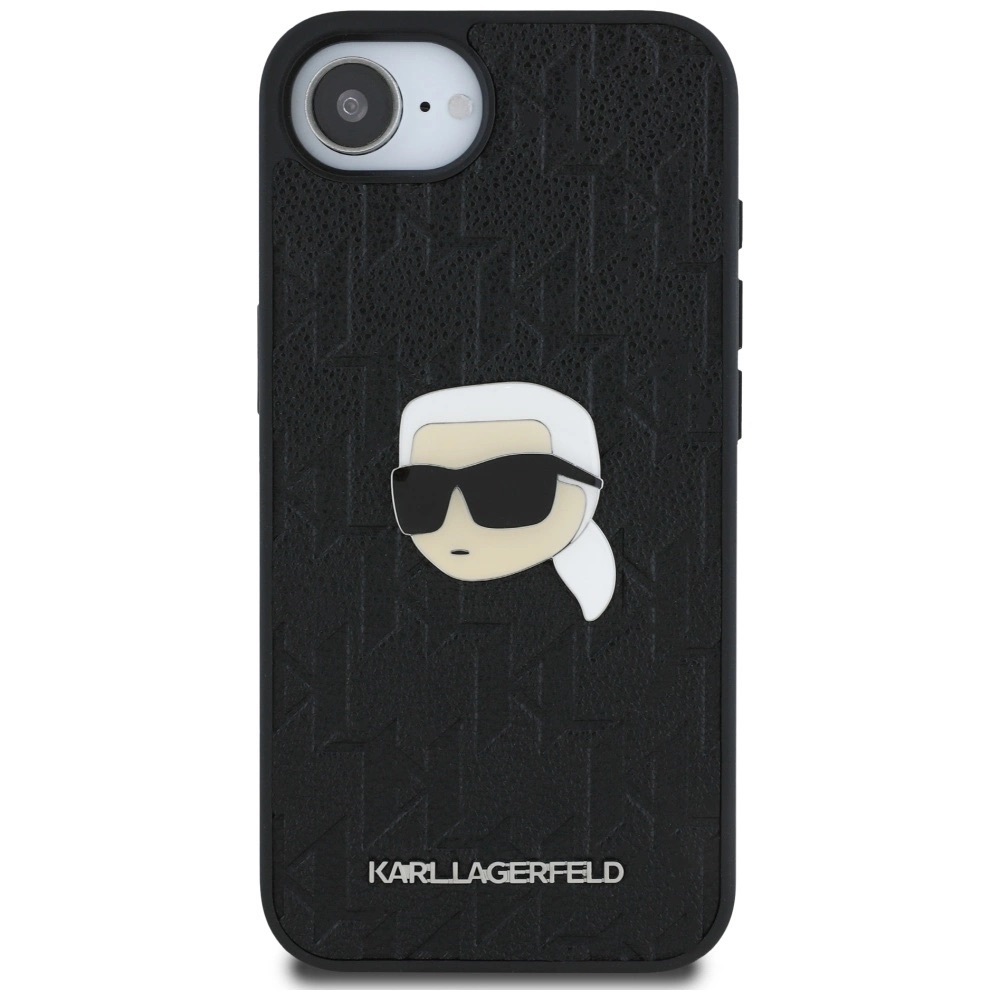 Zdjęcie do “Karl Lagerfeld Monogram Karl Head Pin czarny - etui iPhone 16e / 17e”.