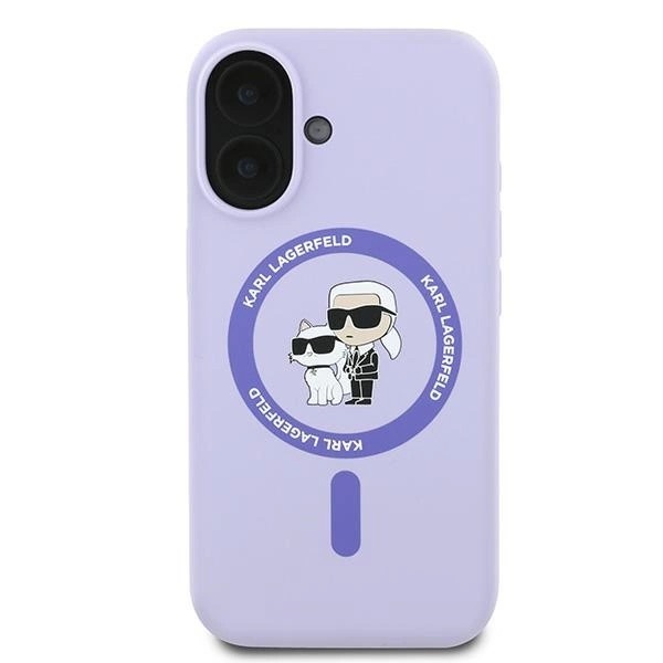 Zdjęcie do “Karl Lagerfeld Silicone KarlChoupette Ring MS fioletowy - etui iPhone 16 Plus”.