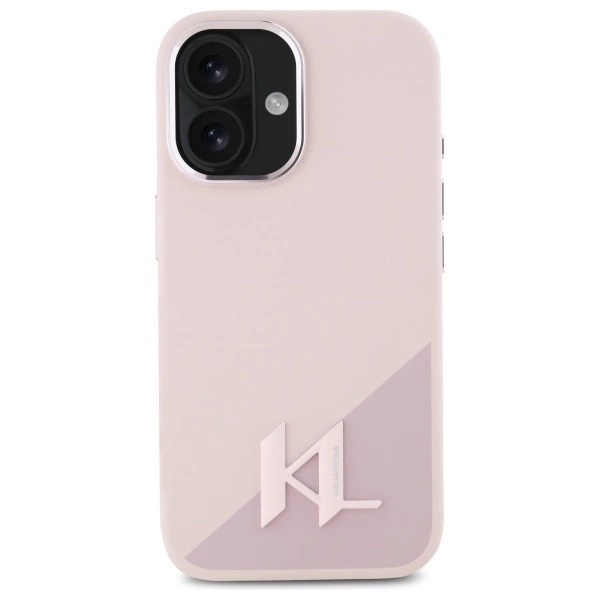 Zdjęcie do “Karl Lagerfeld Silicone Shadow Metal Initial MS różowy - etui iPhone 16”.