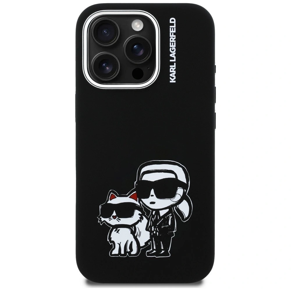 Zdjęcie do “Karl Lagerfeld Silicone KarlChoupette Sketch MS czarny - etui iPhone 16 Pro Max”.