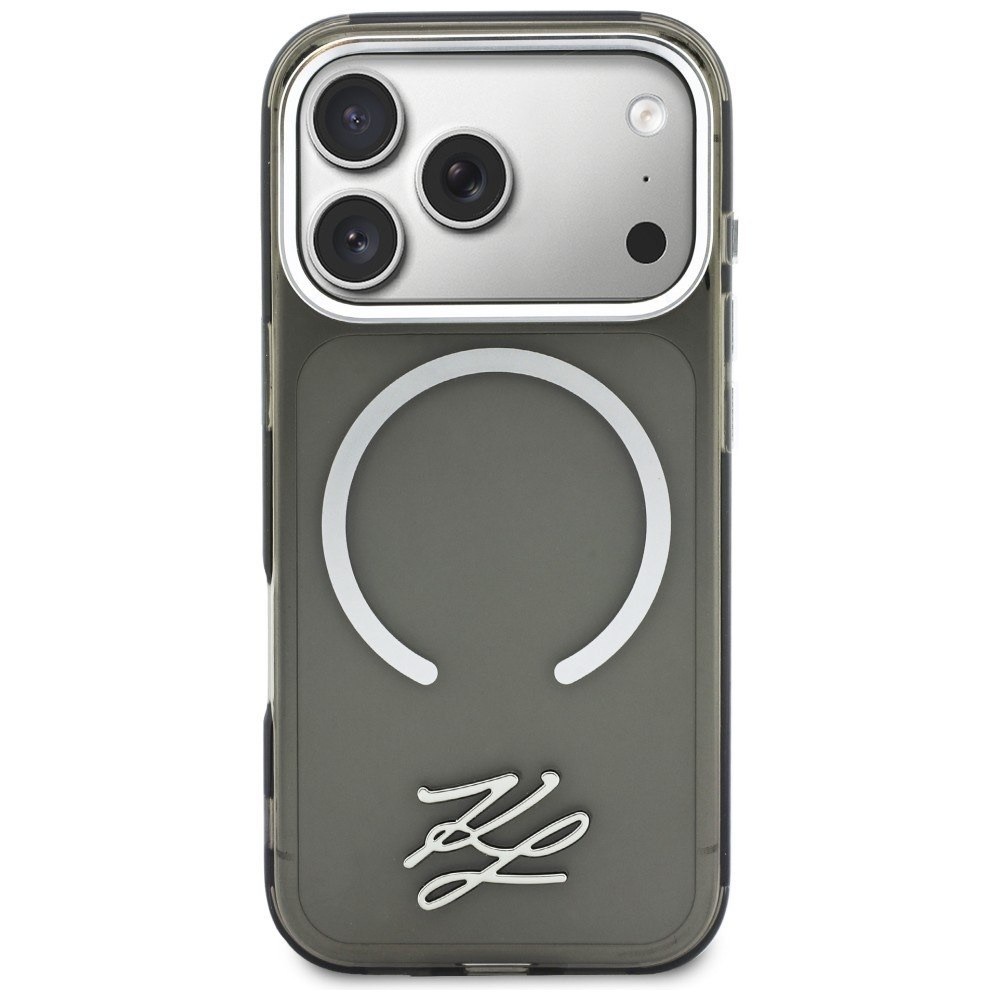 Zdjęcie do “Karl Lagerfeld IML KL Script Logo MS czarny - etui iPhone 17 Pro”.