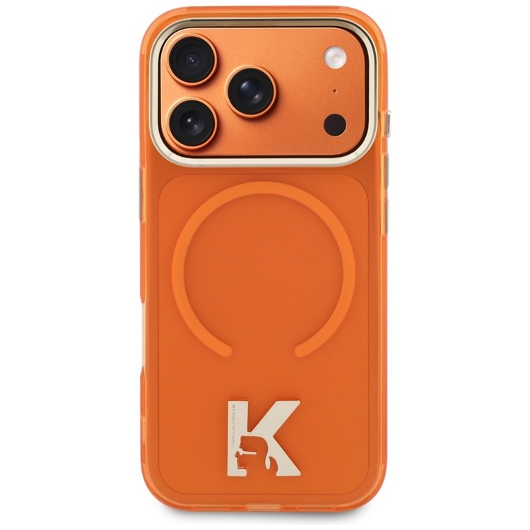 Zdjęcie do “Karl Lagerfeld IML K Head Logo MS pomarańczowy - etui iPhone 17 Pro”.