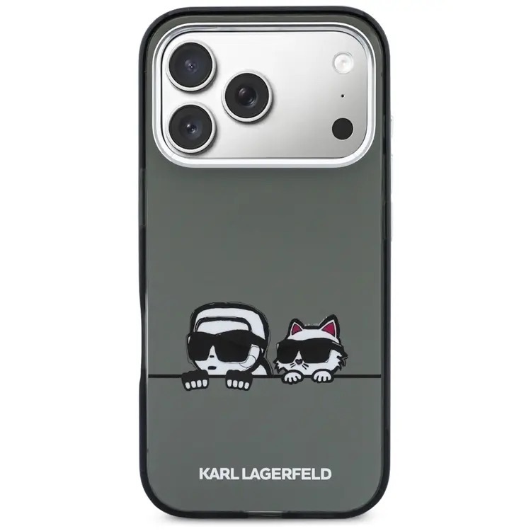 Zdjęcie do “Karl Lagerfeld IML Karl Choupette Peekaboo Logo MS czarny - etui iPhone 17 Pro”.
