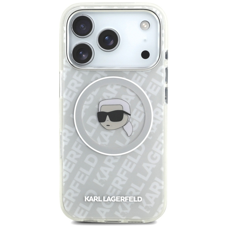 Zdjęcie do “Karl Lagerfeld IML Karl Head Logo MS szary - etui iPhone 17 Pro”.