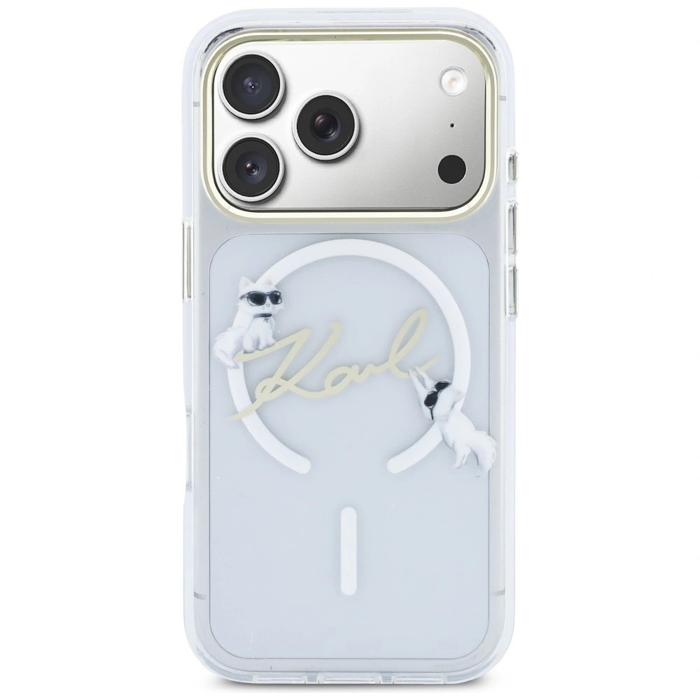 Zdjęcie do “Karl Lagerfeld IML Choupettes Karl Script Logo MS przezroczysty - etui iPhone 17 Pro Max”.