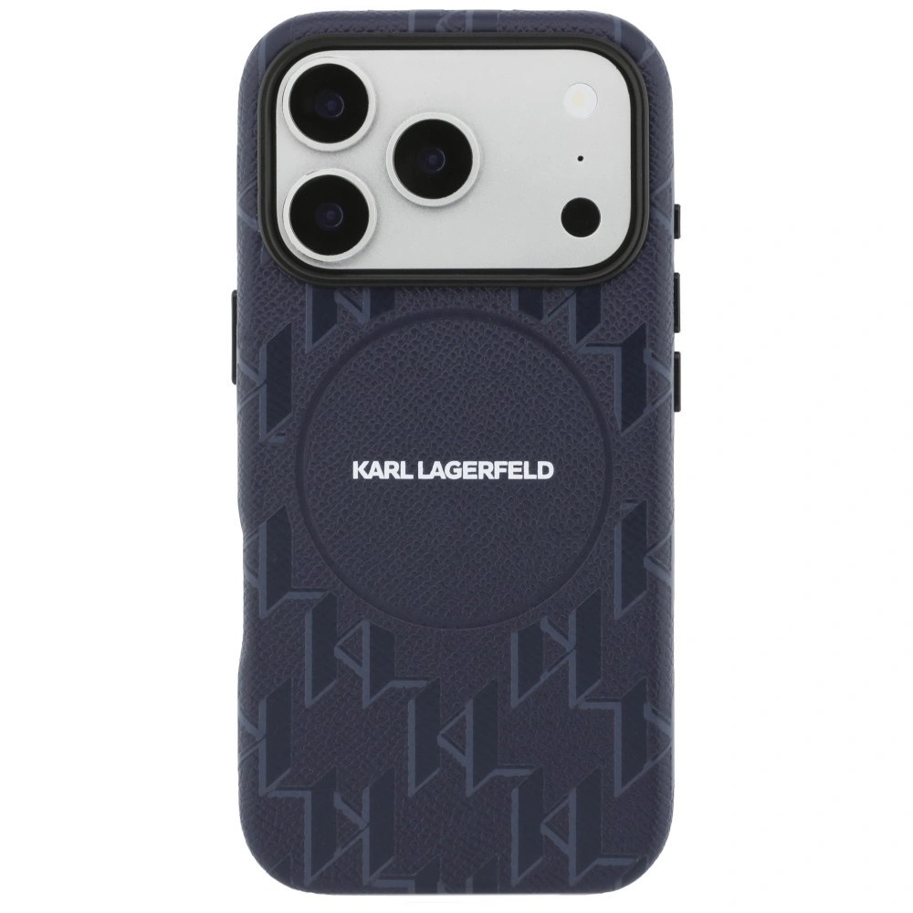 Zdjęcie do “Karl Lagerfeld Monogram logo MS niebieski - etui iPhone 17 Pro Max”.